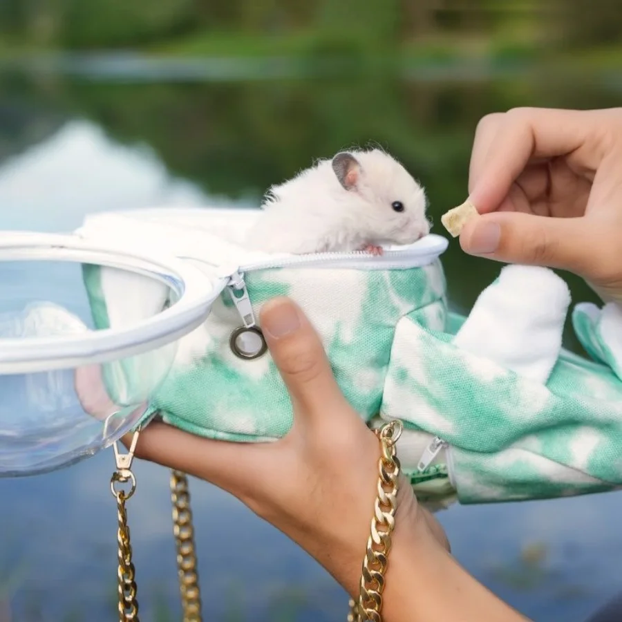 1 set of pet hamster backpack, easy to carry handbag satchel, guinea pig comfortable small pet bag, perfect for taking your pet view 4