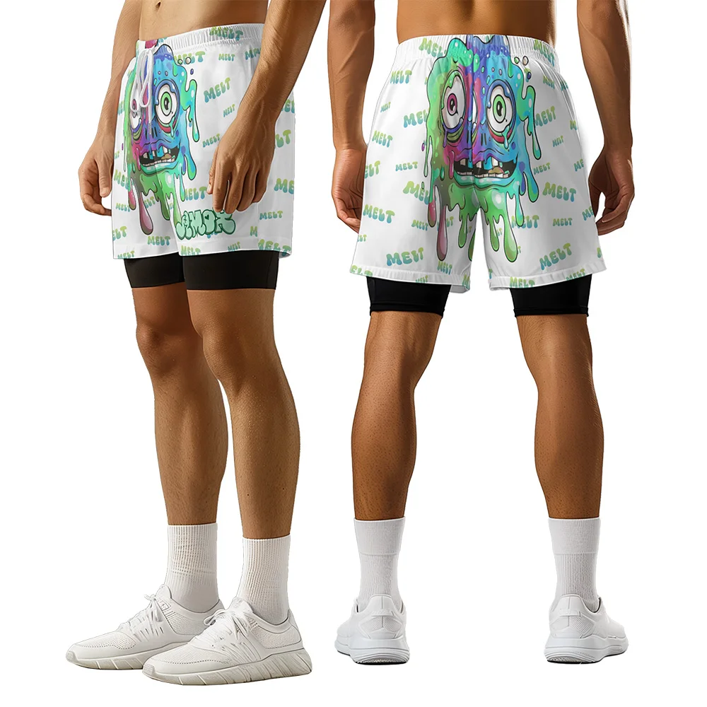 

2024 New original design eerie cartoon graffiti summer trend style 3D premium printed casual basketball style shorts