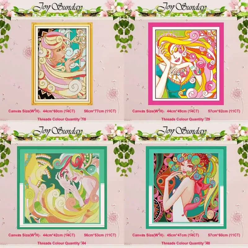 Beauty Temptation Charming Patterns Counted Cross Stitch Set 11CT 14CT 16CT Stamped DMC Cross-stitch Kit Embroidery Needlework