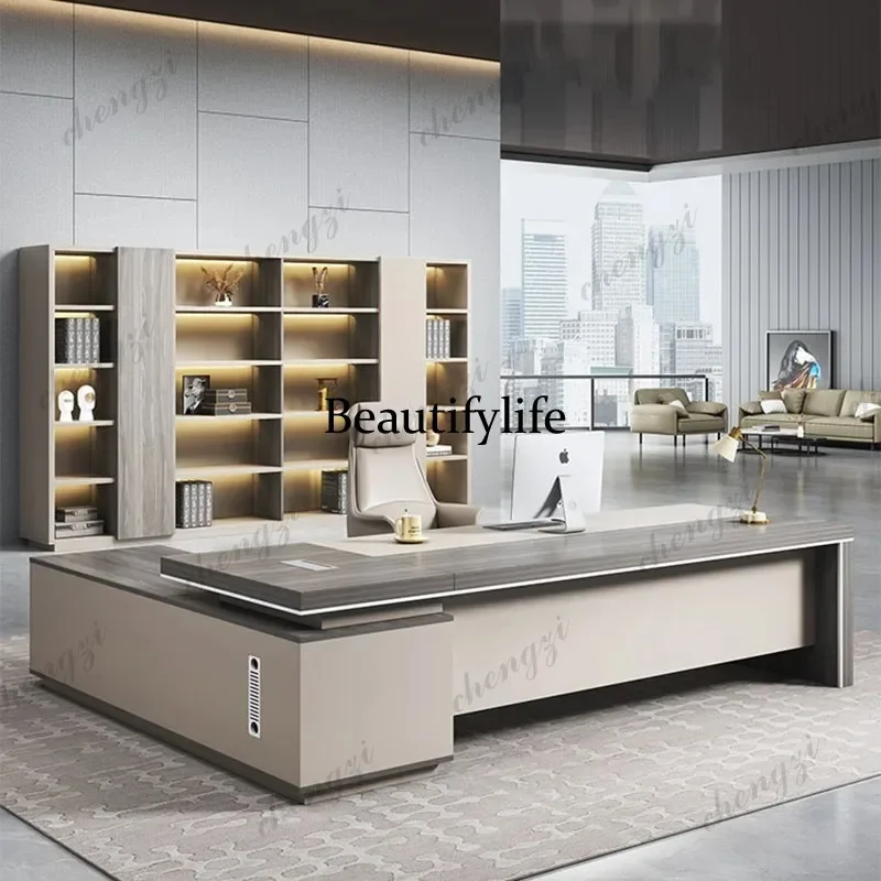 NQ52  Display Modern Office Desk Design Wooden Minimalist Computer Drawer Office Desk Storage Organizers Meuble