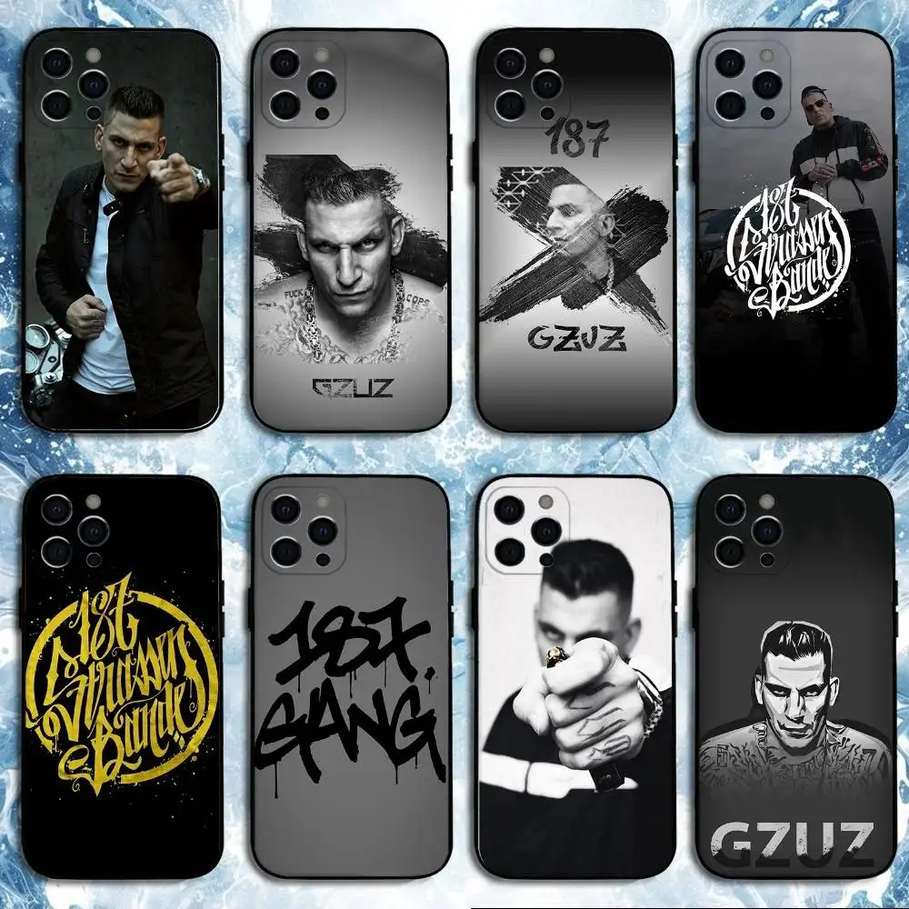 

S-Strassenbande 187 Music Phone Case For iPhone 16,15,14,13,12,11 Plus,Pro Max, Soft Silicone Black Cover