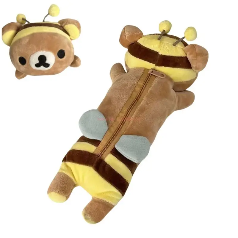 Estojo de Lápis Urso Relaxado Rilakkuma Japonês Kawaii, Bolsa de Armazenamento de Material Escolar para Estudantes, Presente para Namorada, Super Fofo, Em Alta