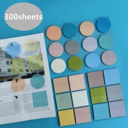 300 Vellen 6 Kleuren Transparante Plaknotities Schrapt Stickers Notitie Pads Papier Duidelijk Blocnote School Briefpapier Kantoorbenodigdheden