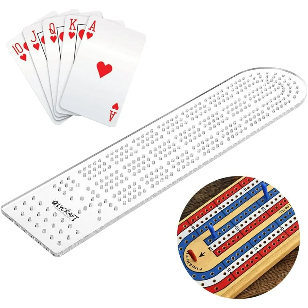 

Шаблон доски для Cribbage 3,7x15 дюймов, 3-дорожечные прозрачные акриловые шаблоны для фрез с отверстием 2,7 мм, набор для проектов по дереву