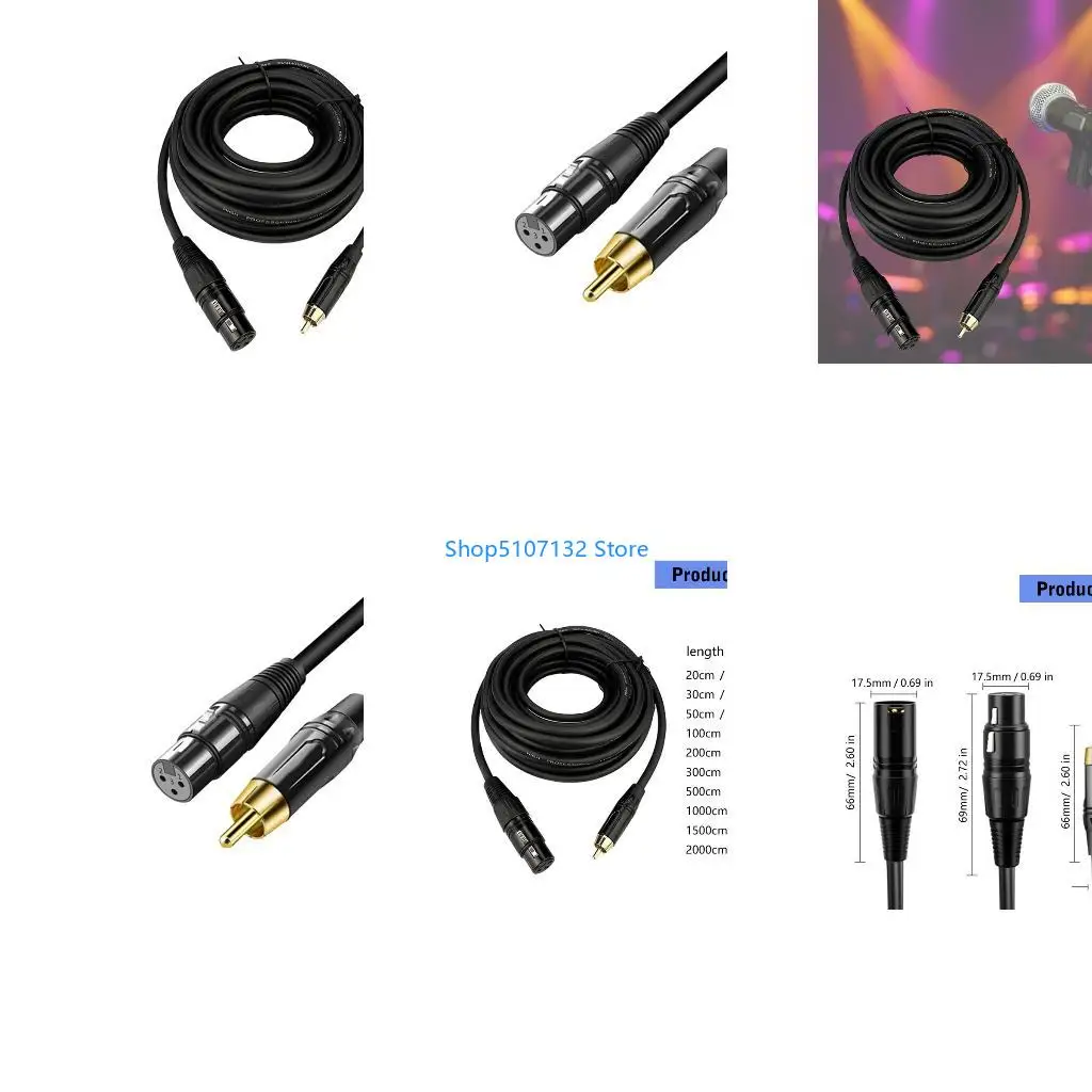 87HD Studio RCAs To XLRs Adapter Cable For Guitars Mixers And Audios Systems Seamlessly Integration for Live Performances
