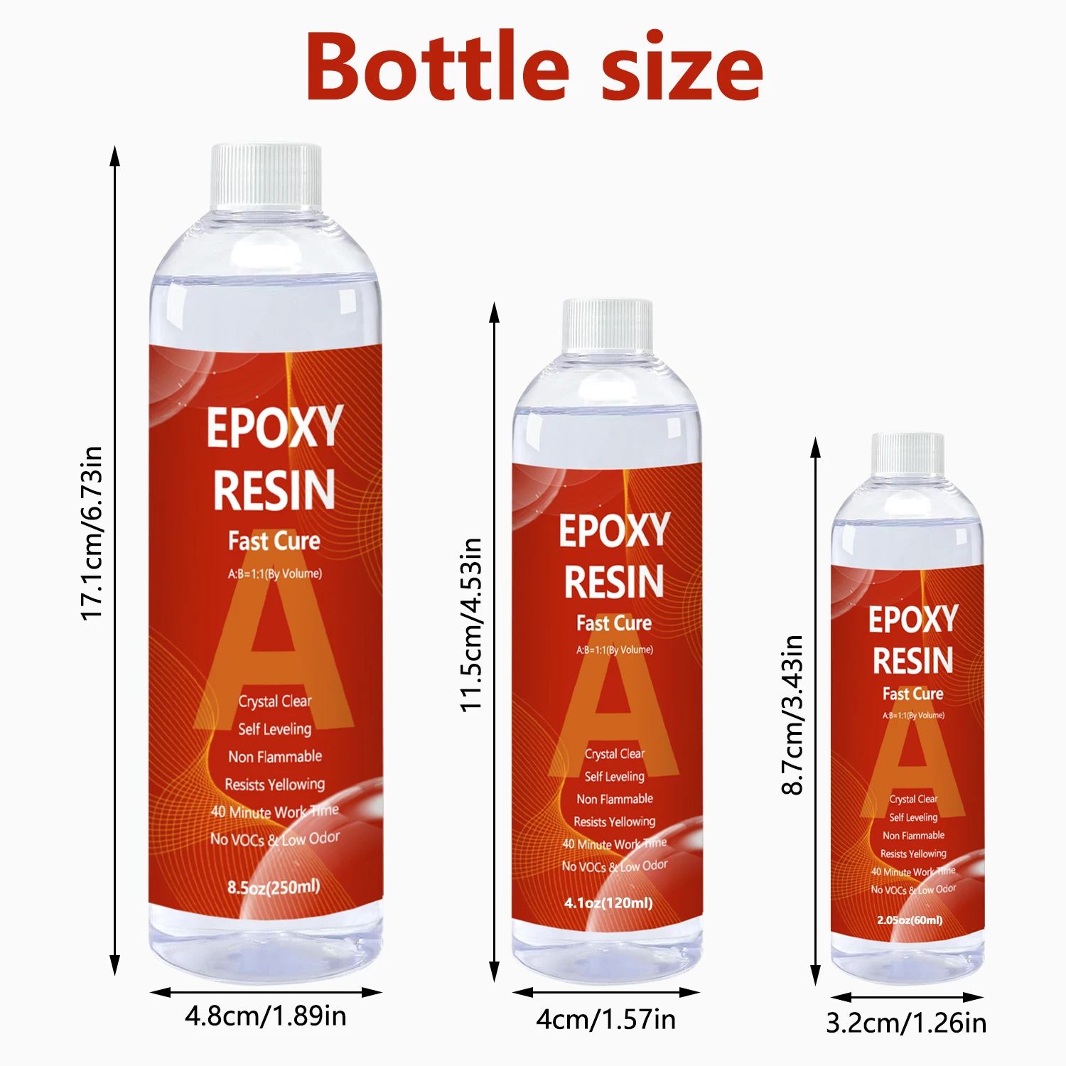 1:1 Epoxy Resin Crystal Clear Kit, Self Leveling Easy, Mix Coating and Casting for Freedom Art,Jewelry Making,Crafts DIY