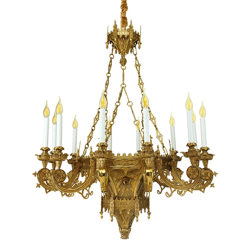 Neo Classic Traditional Church Decorative Chandelier French Villa Living Room Master Bedroom Candle Pendant Light