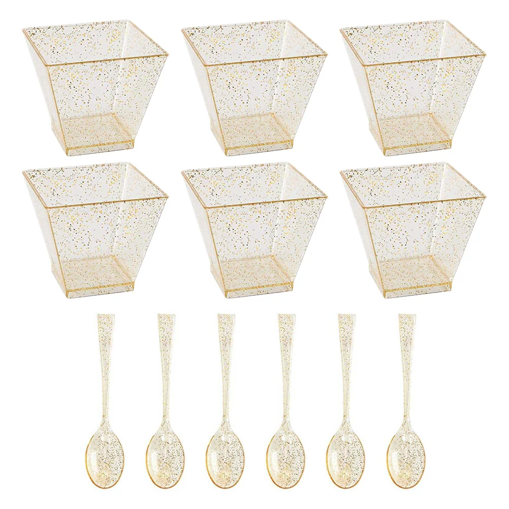 50 шт. квадратные десертные чашки, чашки для мороженого