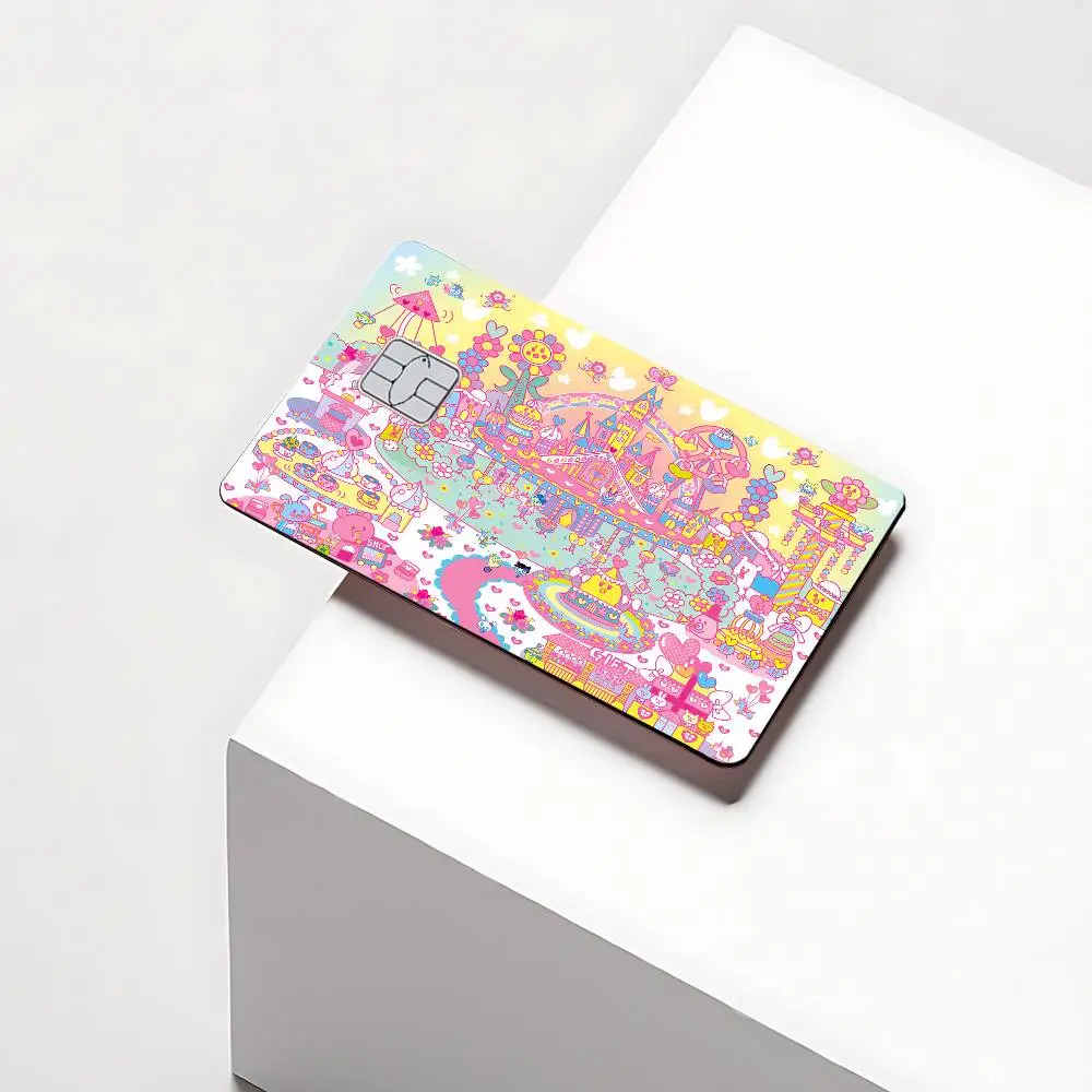 Game Cute Cartoon T-Tamagotchi Various Anime Bank Credit Cards Bus Pass Stickers Cool Decoration Waterproof Collection Toys Gift