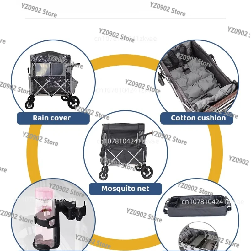 

Детский фургон с алюминиевым каркасом — многофункциональная коляска с навесом, портативная походная тележка