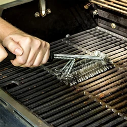 Grill Cleaning Brush BBQ Tool Steel Wire Grill Brush Stainless Steel Bristles Non-stick Cleaning Brushes Barbecue Accessories