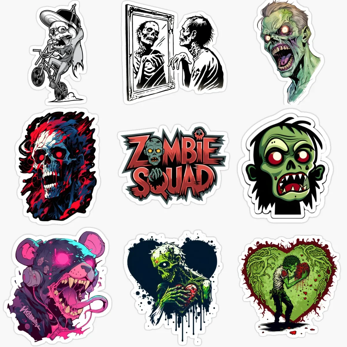 

Terrifying ZOMBIE Skull Creative PVC Car Sticker for Decorate Car Bicycle Wall Window Fridge Helmet Decal Accessories