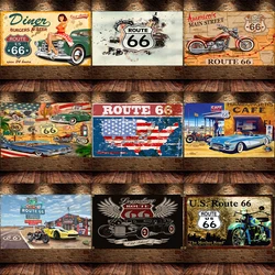90X150CM Route 66 US Mother Highway Repair Retro Banner Flag Poster Wall Art Decor Sign Man Cave Garage Pub Club Bar
