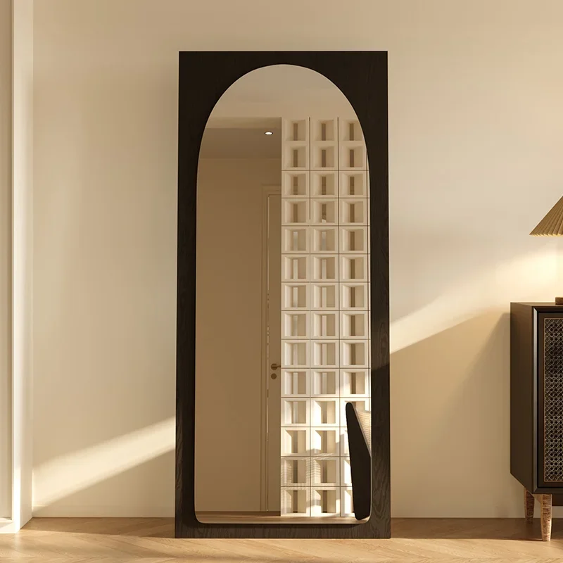 Irregular Funky Mirror Floor Long Aesthetic Girls Cloud Mirror Decoration Full Body Standing Men Wooden Spiegels Home Products 5