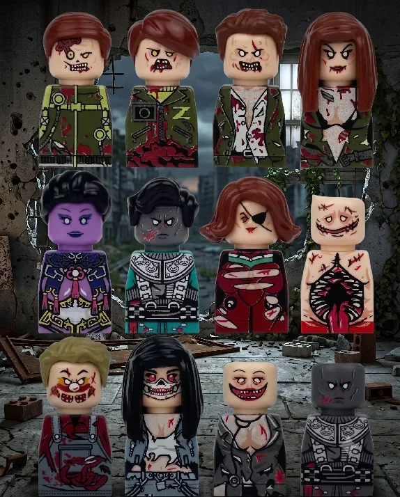 Bausteine Zombie-Armee Minifiguren – Halloween-Horror-Figurenset, gruseliges Bausteinspielzeug als Geburtstagsgeschenk für Jungen – Detail 3