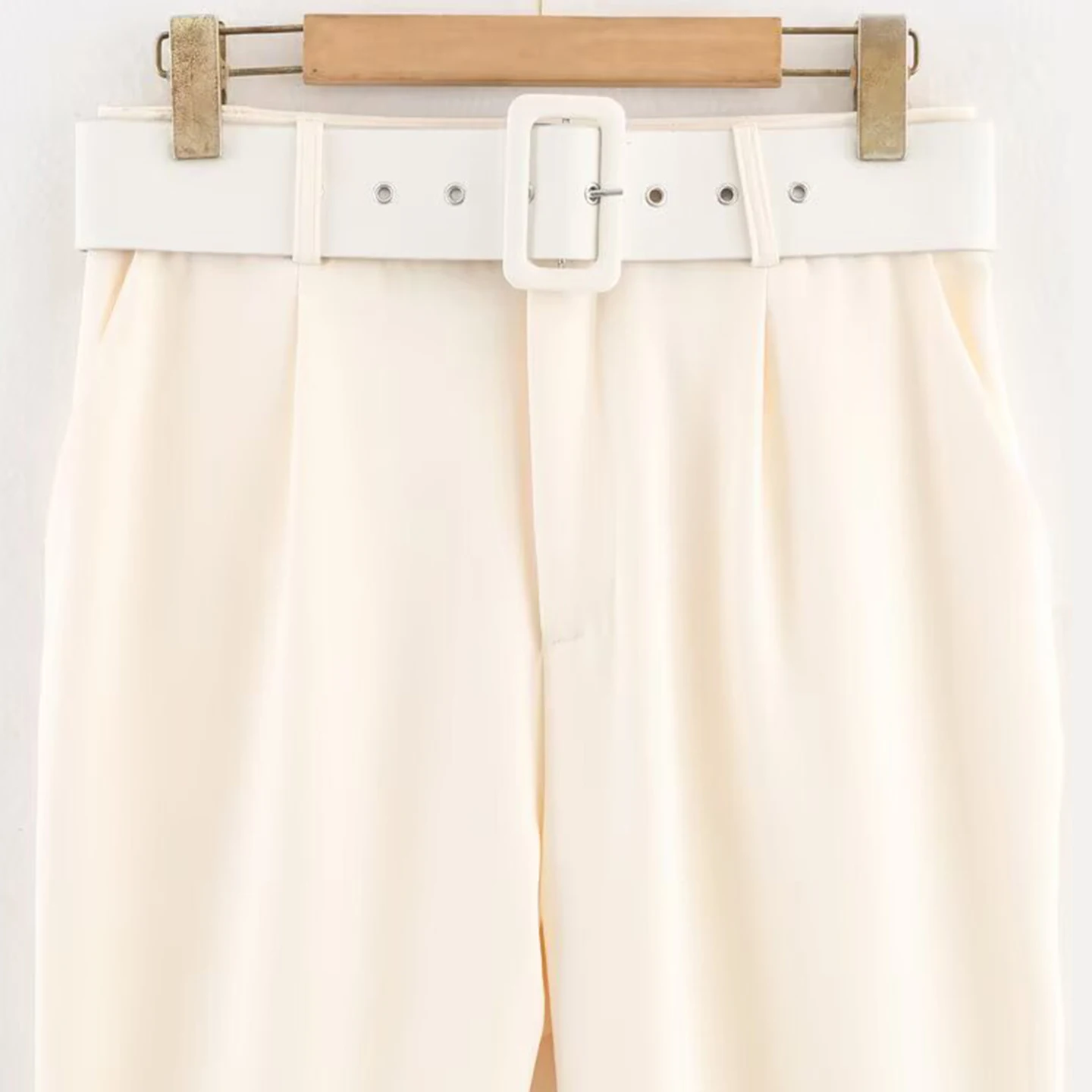 Pantaloni casual a gamba dritta a vita alta Cintura bicolore da donna pronta da indossare Autunno 2025 Z Brand Ladies Premium