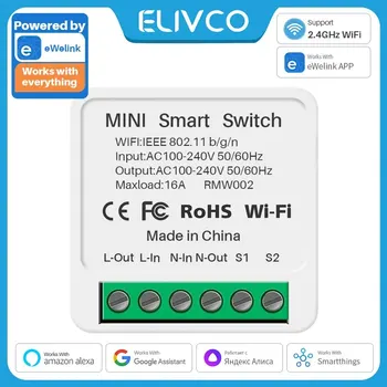 16A EWelink Wifi anahtarı Mini akıllı 2-Way DIY anahtarları devre kesici zamanlayıcı modülü desteği Alexa Google ev Alice SmartThings