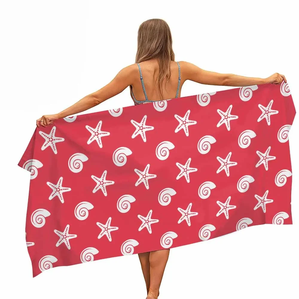 Red Sea Fish Marine Life Microfiber Pool Beach Towel Portable Quick Dry Sand Outdoor Travel Swim Blanket Thin Yoga Women Kid Men