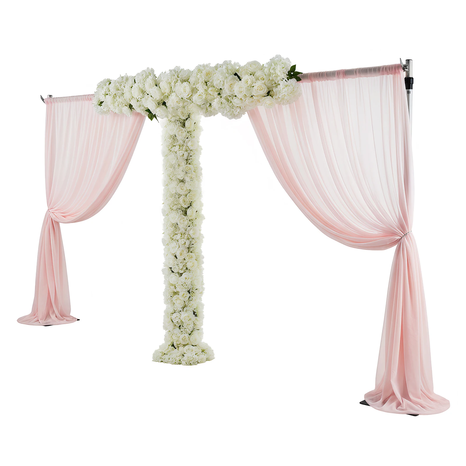 

Стойки для фотофона 118x236 дюймов с двойной перекладиной и металлическим основанием, регулируемые по высоте, для вечеринок, дней рождения, свадеб