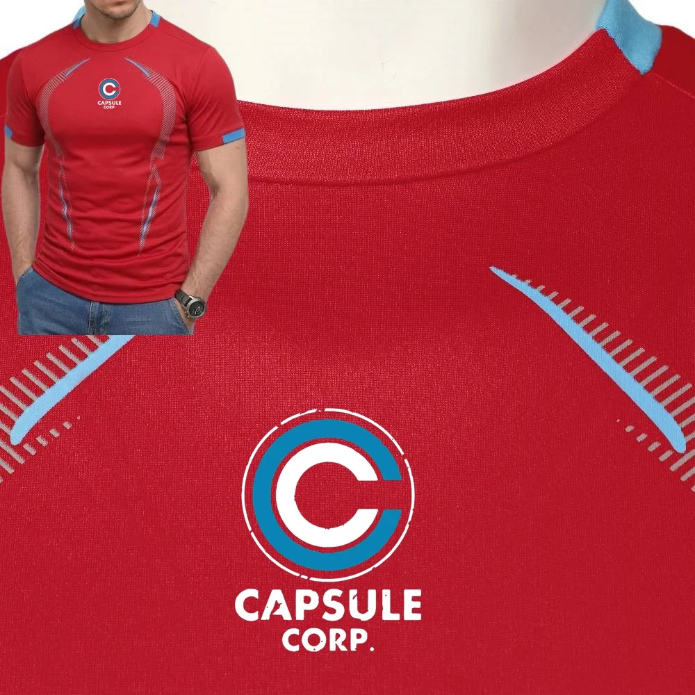 Capsule Corp Men's Slim Fit Compression T-Shirt High Stretch Breathable Quick Dry Muscle Top for Office And Sports Sun Protectio
