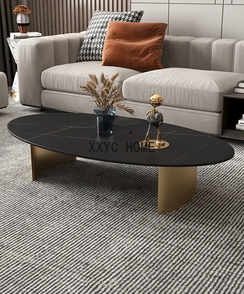 Tavolino ovale Tavolino da caffè creativo nordico semplice moderno unico in pietra