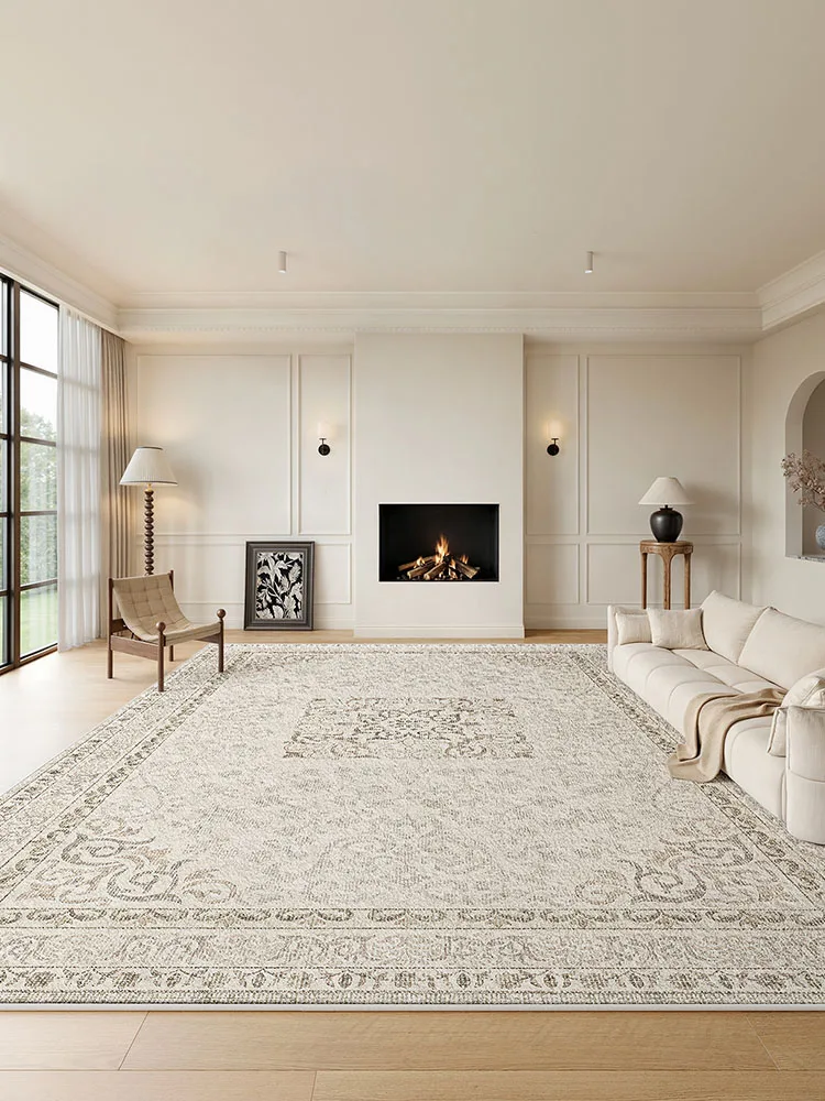European Style Carpet Living Room Vintage Bedroom Mat Soft Fluffy Bedside Rug Home Luxury Cloakroom Decor Carpets Non-slip Area