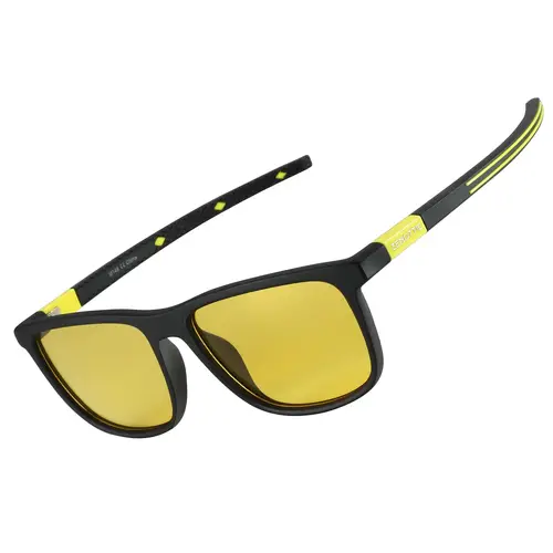 ZENOTTIC Gafas de sol cuadradas polarizadas de visión nocturna - Marco ligero TR90 con bloqueo UV para conducir, pescar, deportes de golf