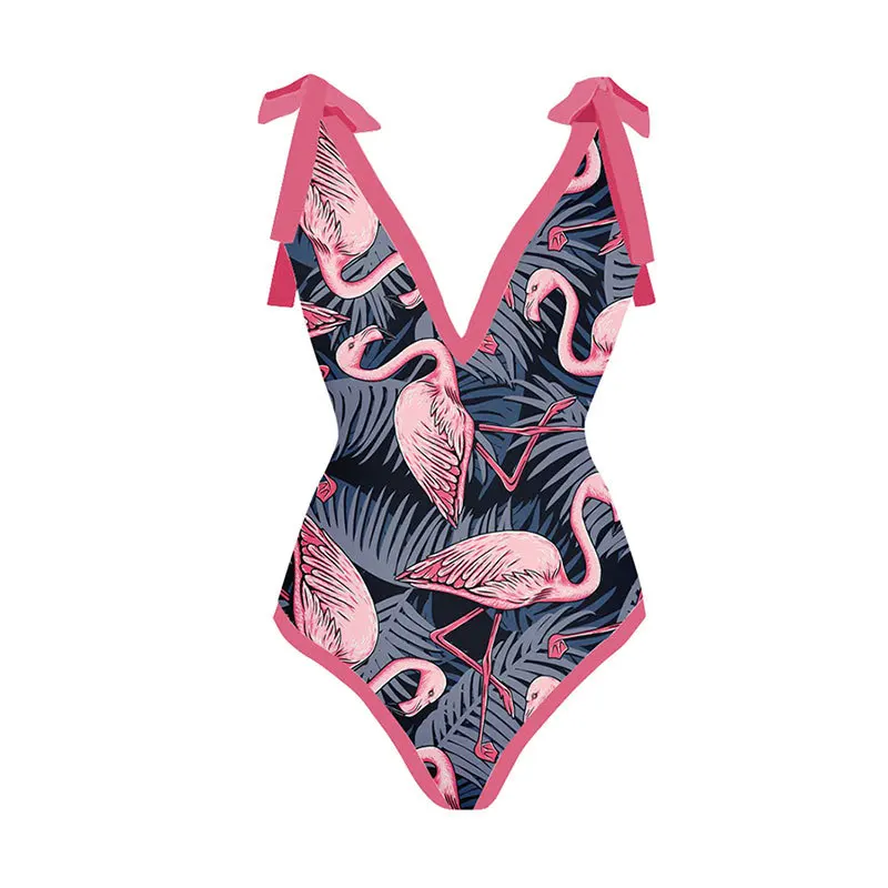 Printed Swimwear Women Swimsuit One Piece 2023 Bathing Suit for Women Beachwear Red-crowned Crane Beachwear Swim Suit Summer