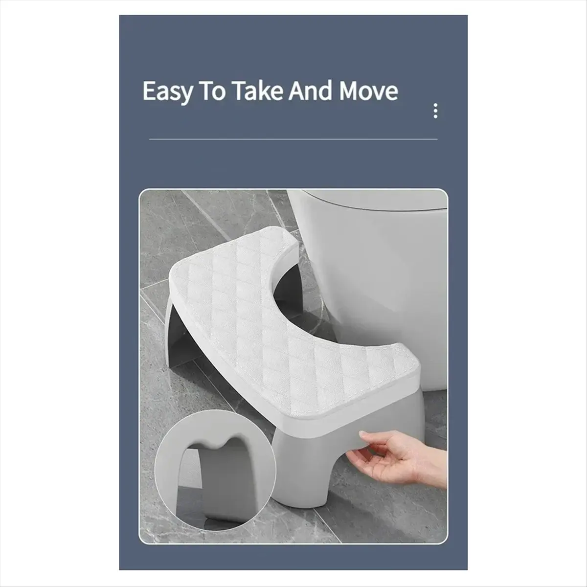 HITL Home Adult Bathroom Accessories Toilet Squat Stool Removable Non-Slip Toilet Seat Stool Portable Squat Stool Grey