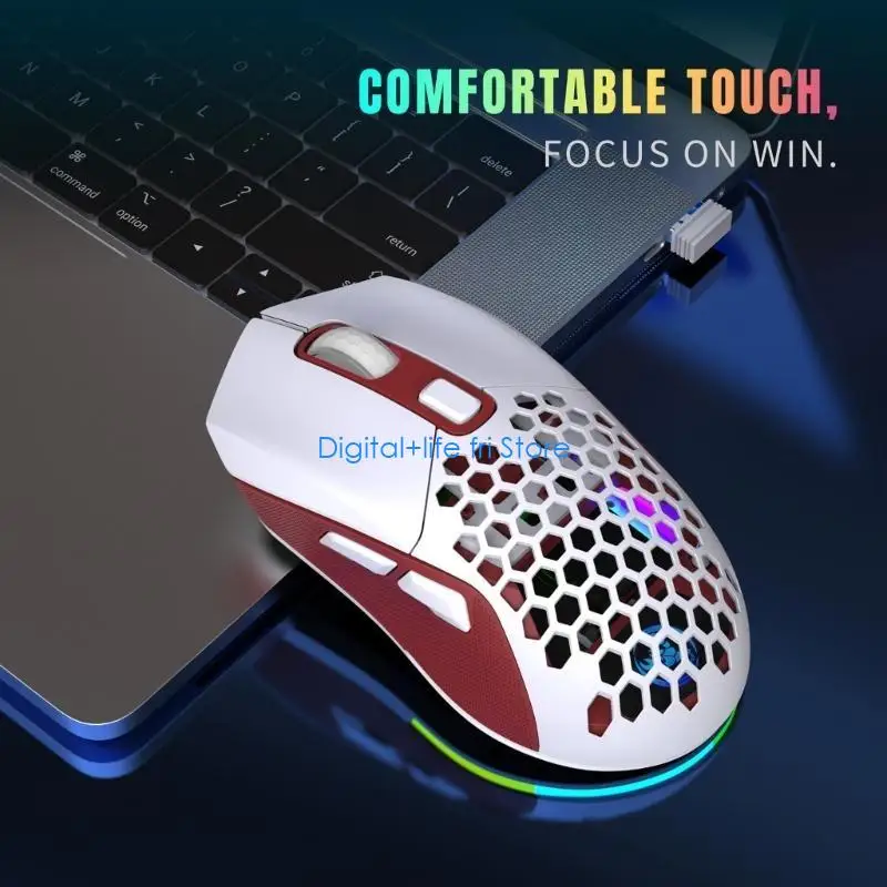 E06D Dual Mode 2.4G Luminous Mouse 4800DPI for Laptop PC Computer Games & Work