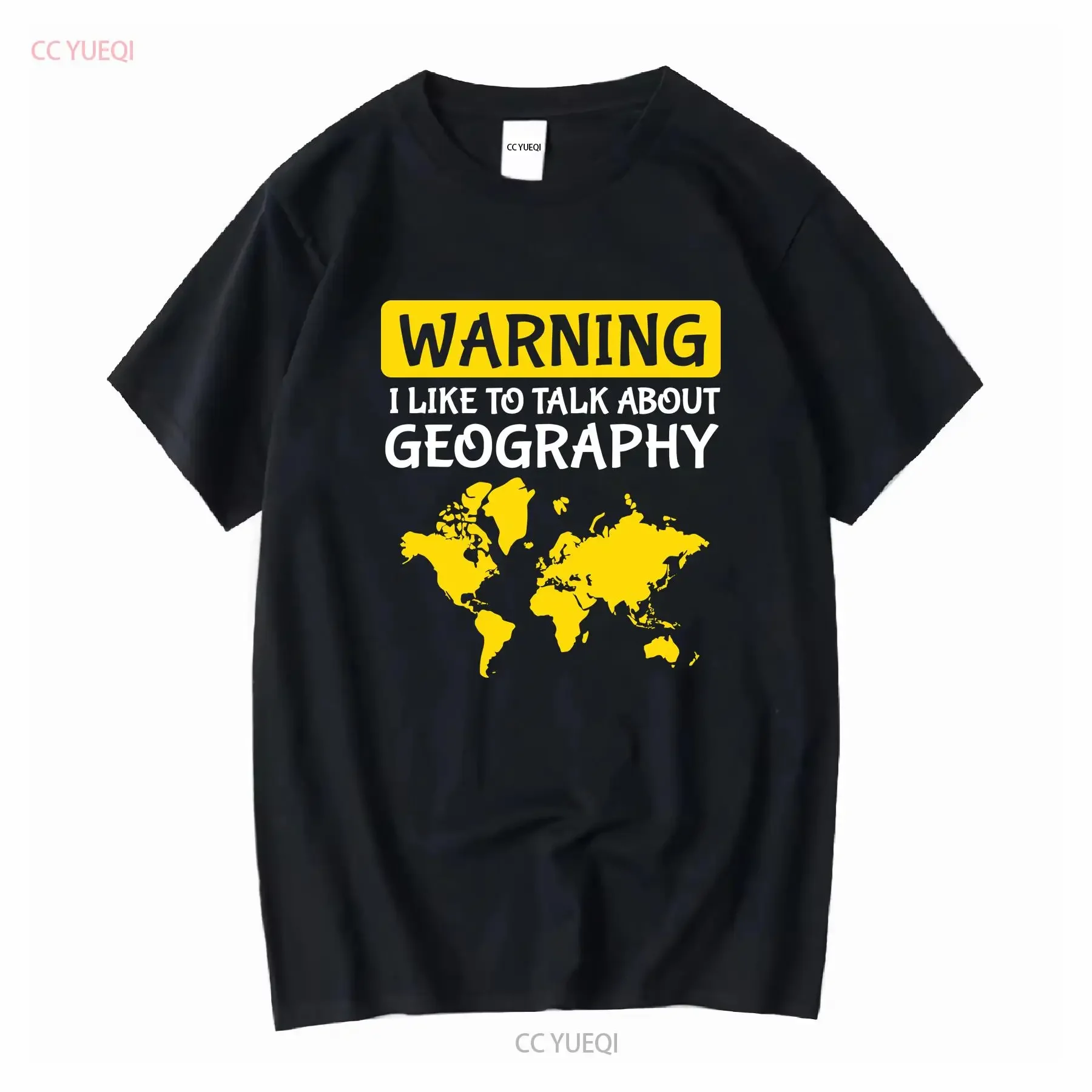 Avertissement j'aime parler sur l'enseignant de géographie t-shirt vintage lavé streetwear mode haut élégant pour un usage quotidien doux