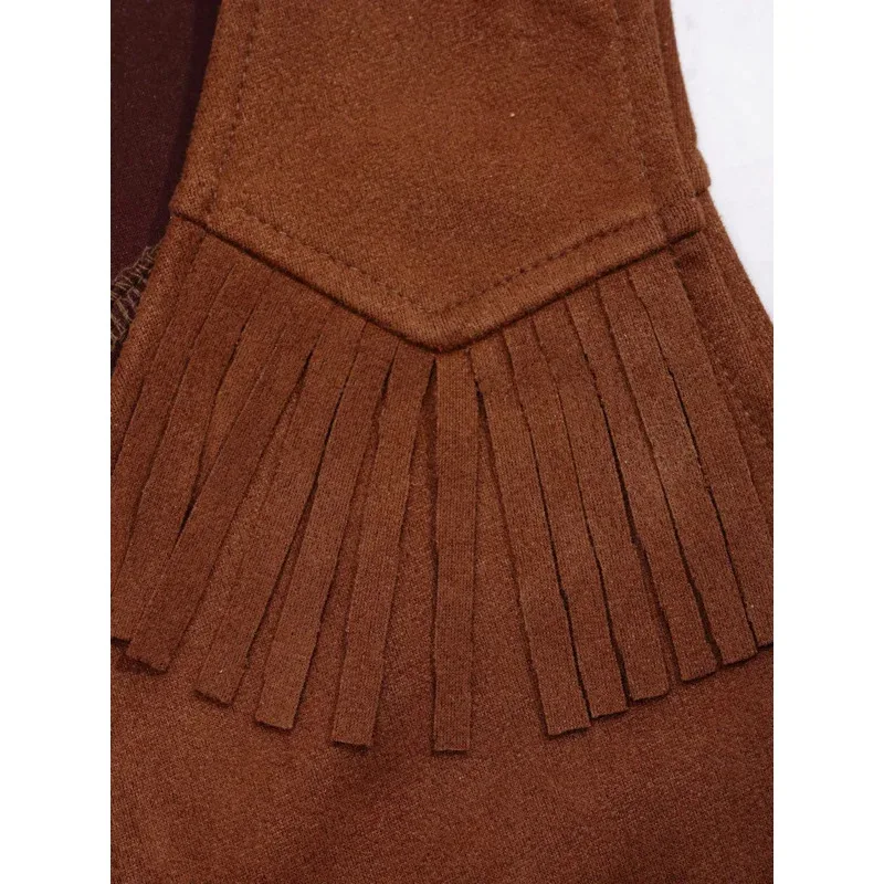 زي رعاة البقر الغربي من Bear's Den للأولاد، سترة مفتوحة من الأمام، مجموعة باندانا قبعة اللباد الجديدة 2025