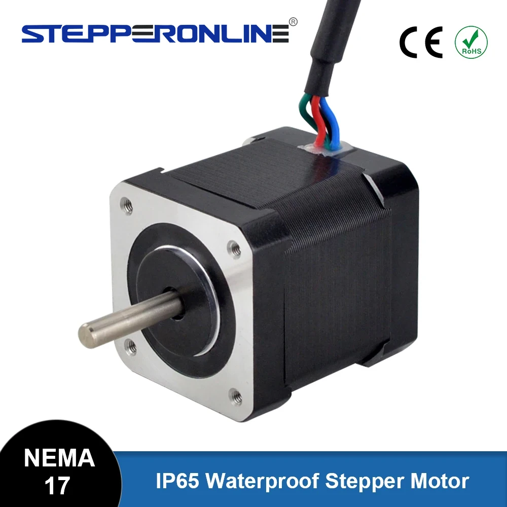 Nema 17 Waterproof Stepper Motor IP65 0.59Nm 48mm 2A 2 Phase Stepping Motor 5mm Shaft 4-lead CNC Motor