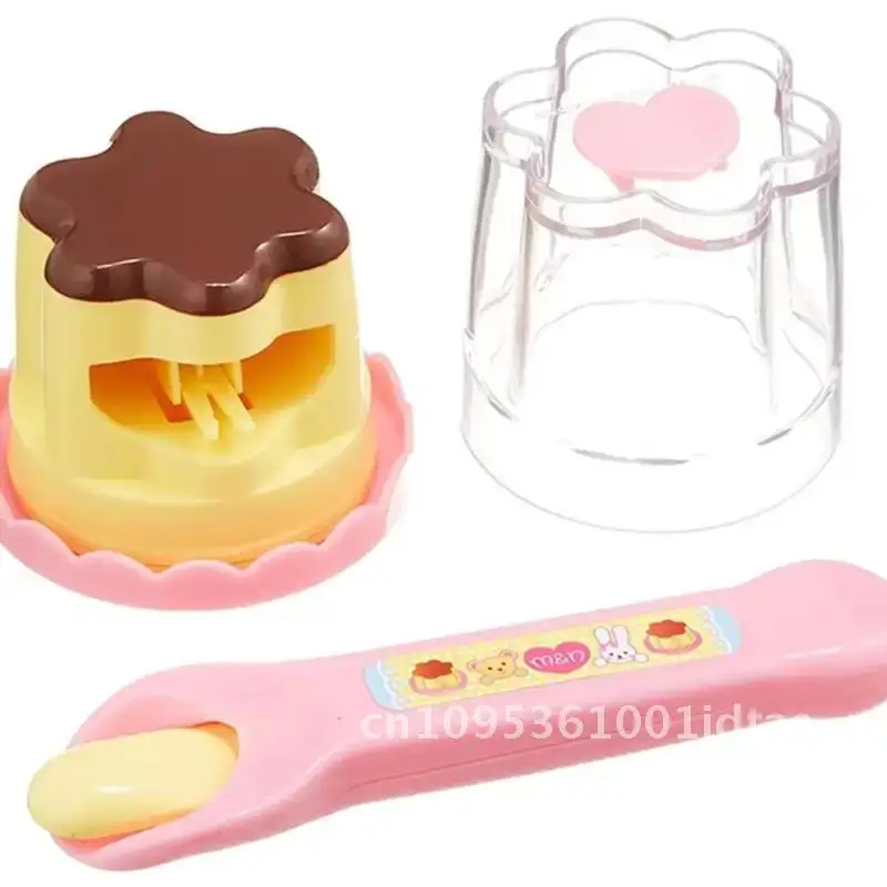 

Cute Pink Jelly Strawberry Pudding Feeding Toy Set Desktop Ornament for Kids Girls Mini Food Models Toy for Children's Desktop