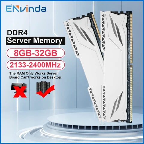 Memória RAM de servidor ENVINDA DDR4 8GB/16GB/32GB registrado ECC 2400MHz 2133MHz compatível com placa-mãe X99 - 2133P 2400T 2666V