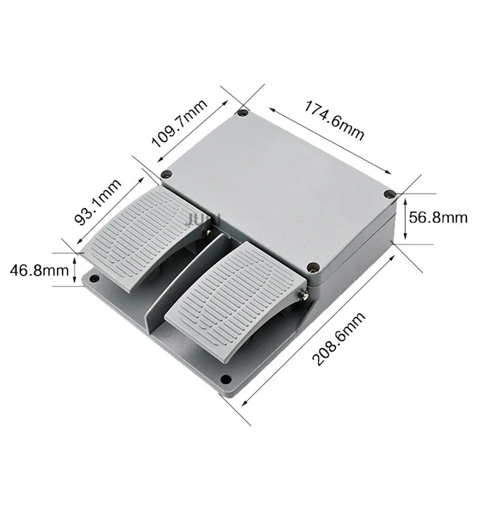 YDT1-16 aluminum shell gray double pedal switch 380V 6A double core with silver contact machine tool accessories switch