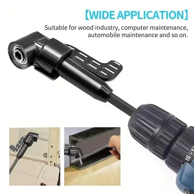 A02F-Flexible Drill Bit Extension Set With 105° Right Angle Attachments, Rotatable Socket Adapters & Bendable Shaft