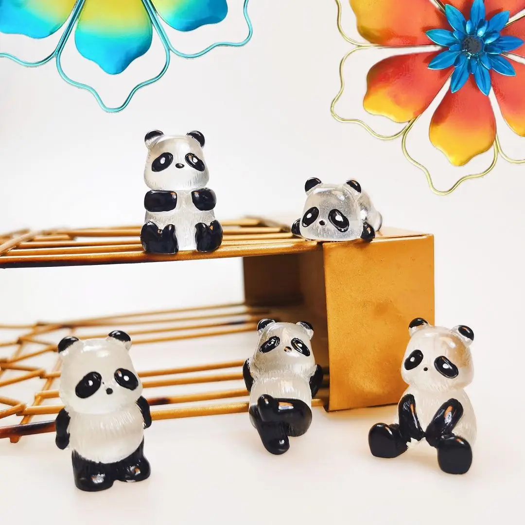 1pc Panda Doll Shines in the Dark, Micro Landscape Horticultural Potting Decoration, Outdoor Courtyard Lawn Decoration image 4