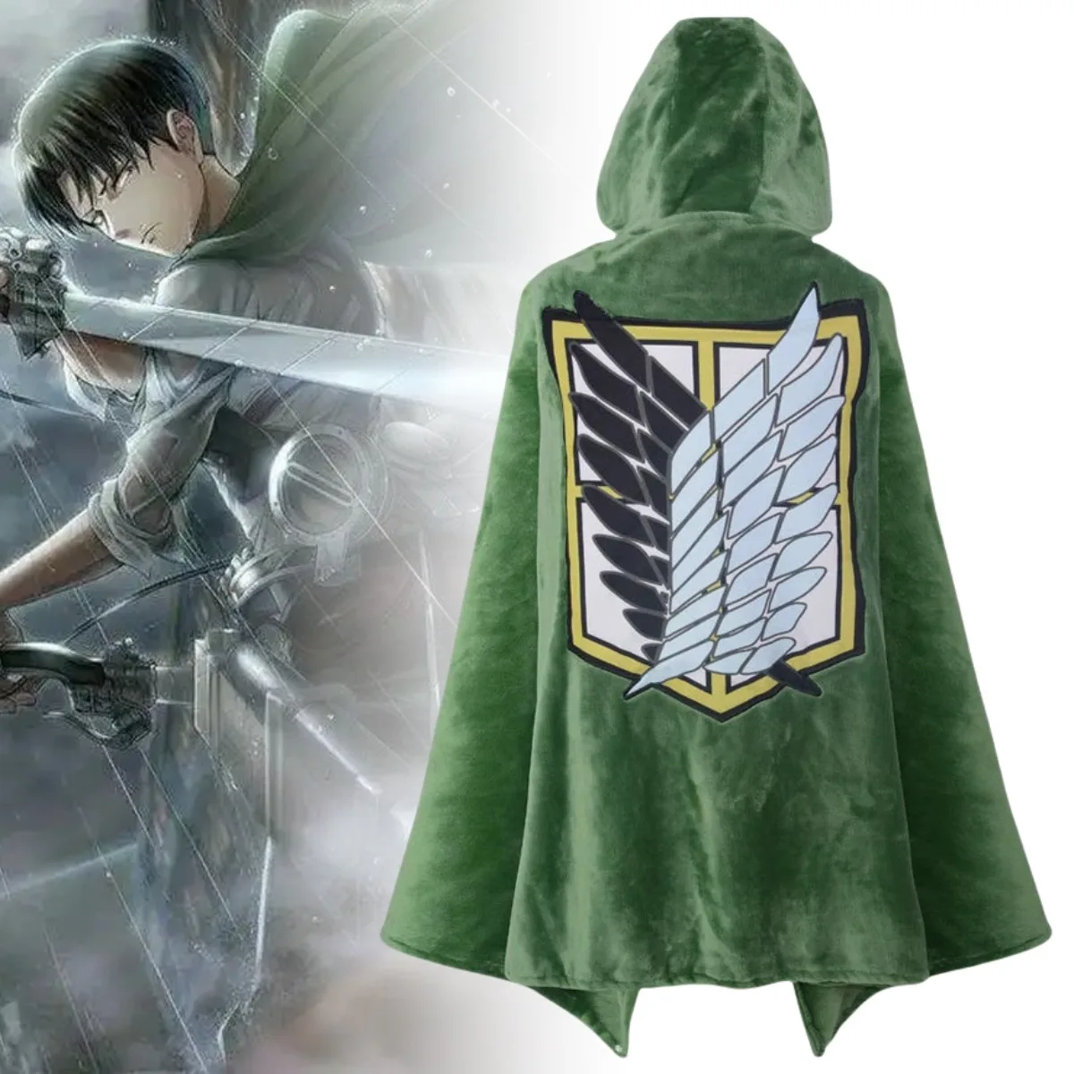 Manta Xadrez Anime Attack on Titan Shingeki No Kyojin, Capa Feminina, Manta de Pijama, Manta Xale Cosplay do Levi, Presente para Casa