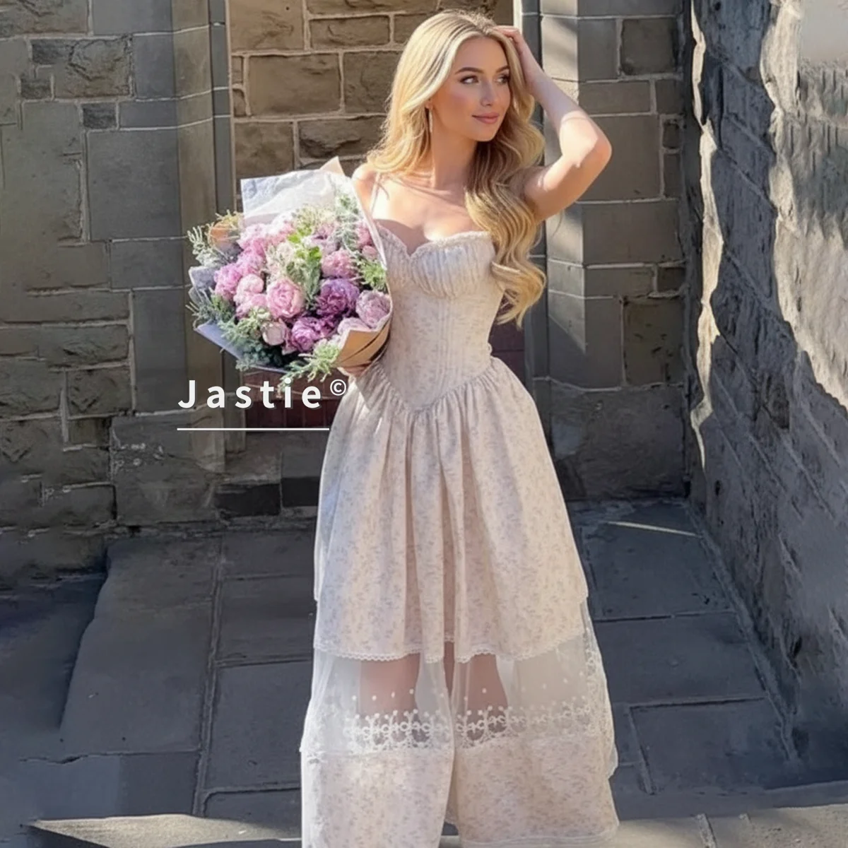 Vestido Midi con tirantes y estampado Floral de retazos de encaje para niñas elegantes, vestidos bohemios de verano para vacaciones en la playa, bata con cordones 2026