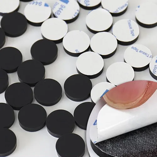 Imagen 2 del producto 1-100 Uds. De diámetro 4,5-20mm, respaldo autoadhesivo de goma redonda negra, almohadillas de goma de silicona para muebles, juntas para patas de gabinete