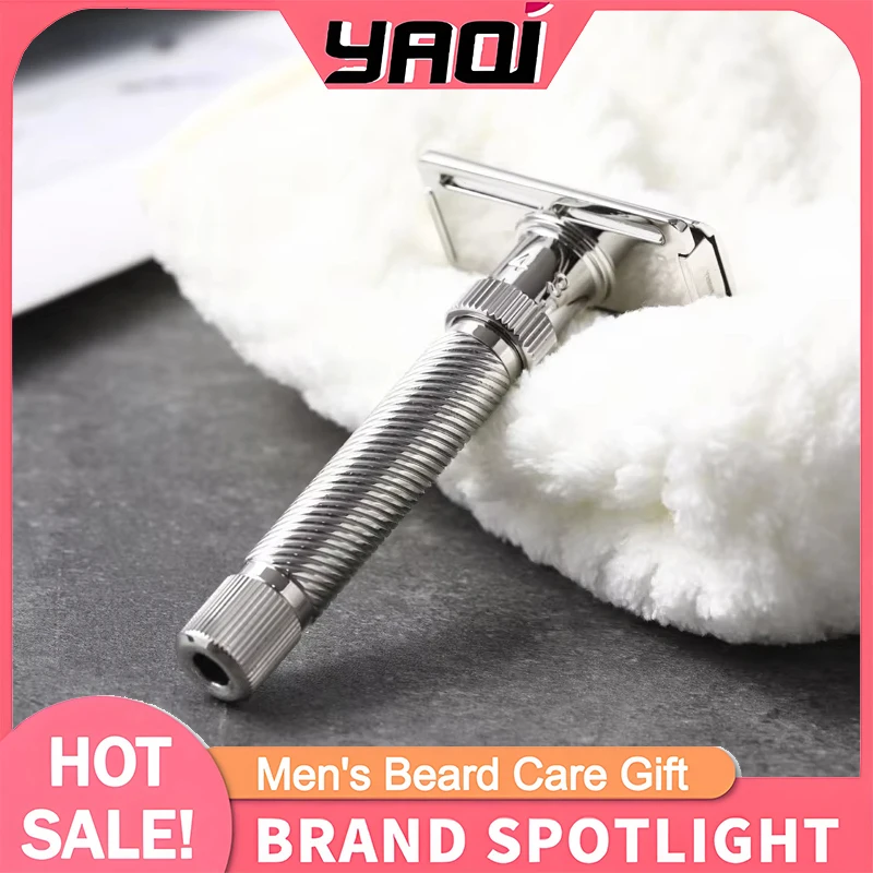 La maquinilla de afeitar de seguridad para hombre con cabeza inclinada ajustable de acero inoxidable Yaqi Ultima Pendiente proporciona un agarre seguro para un afeitado preciso para hombre