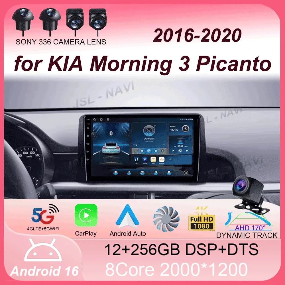 

9 Inch Car Multimedia Player Android 16 for KIA Morning 3 Picanto 2016 2017 2018 2019 2020 Car Stereo Car Radio GPS Carplay Auto