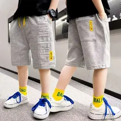 Boys Shorts Summer Short Sport Casual Versatile Cotton Sweatpants Boys Knee Length Pants 4-15Y Teenage Kids Clothes Trousers