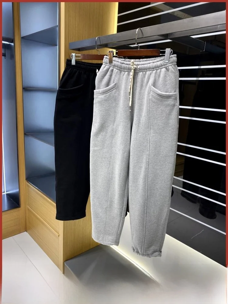

Новые мужские повседневные брюки с прямыми штанинами на подкладке, дизайн со средней талией, удобные молодежные брюки для повседневной носки, осень-зима