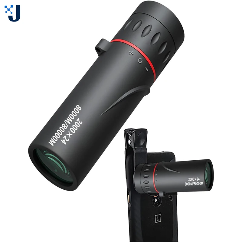 

2000x24 HD Monocular Mini Portable Mobile Phone Telescope with Holder Outdoor Camping Hunting Birdwatching Telescope