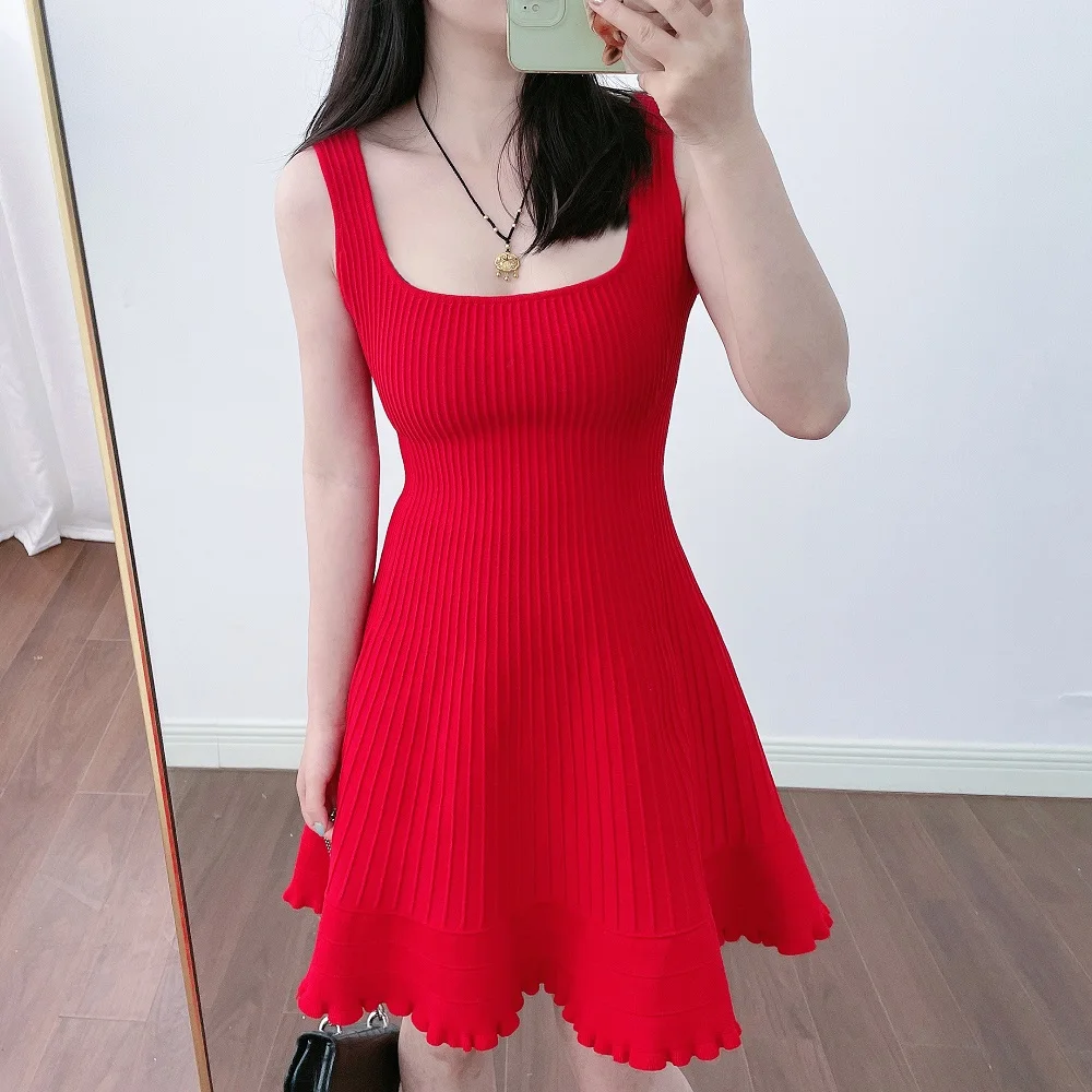 

2024 Summer Women's Mini Skirt Knitted Hollow Corset Elegant Women's Dress y2k Clothes New Fashion High Quality Skirt bra'
