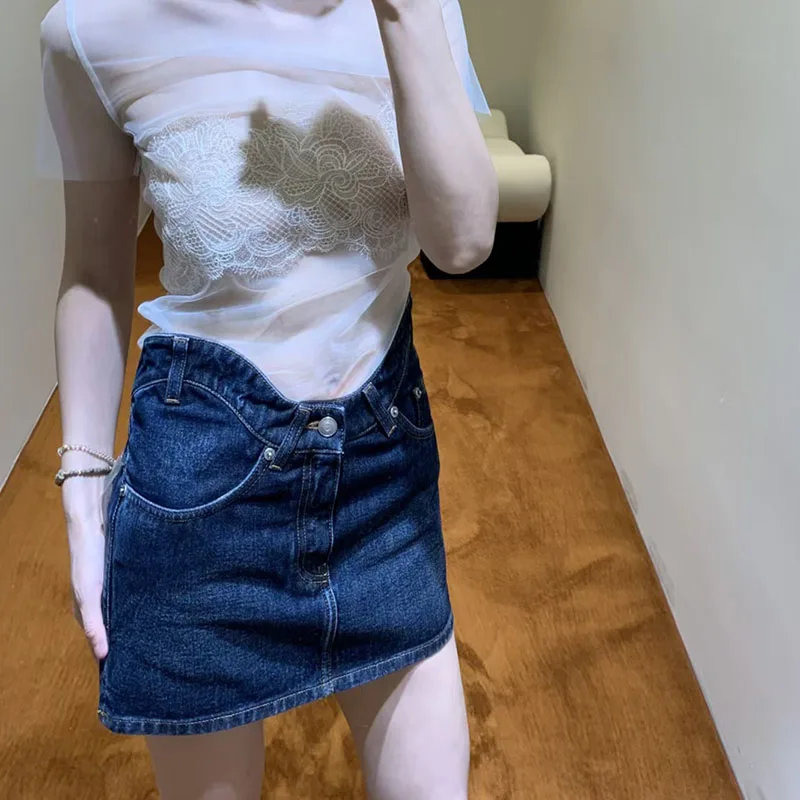 Women's Casual Versatile Miniskirt, High Quality Commuter Miniskirt, U-Waist Washed Denim Skirt, 2026, New, y2k