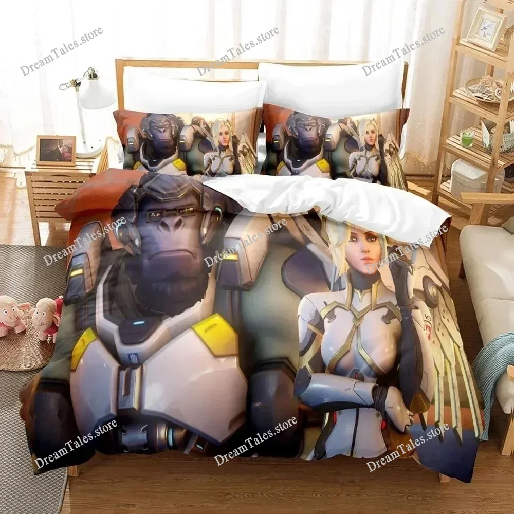 

New Overwatch 2 Invasion Bedding Set Single Twin Full Queen King Size Bed Set Adult Kid Bedroom Duvet Cover Sets 3D Print Game