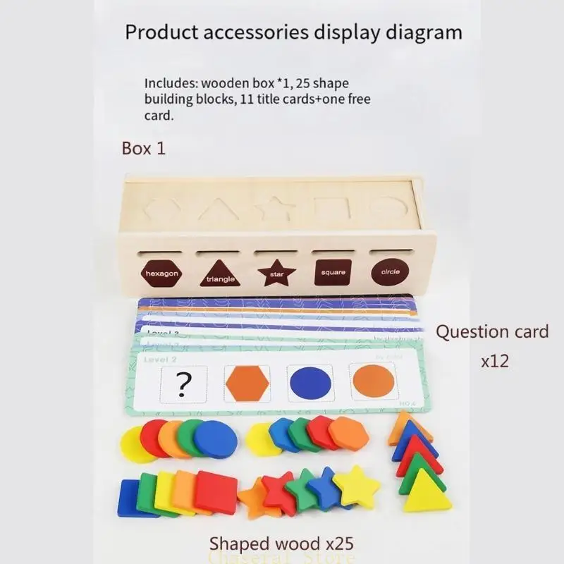 Houten puzzel Geometrisch bijpassend speelgoed voor kinderen Kleurvorm Leerkist Leren speelgoed Hersenen Ontwikkelingsspeelgoed Kindercadeau